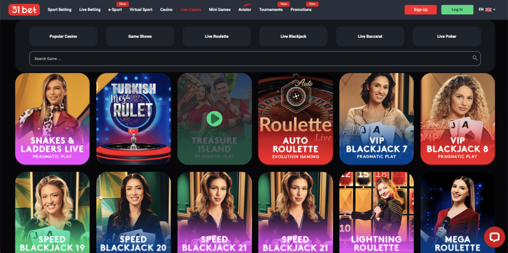 31Bet live casino