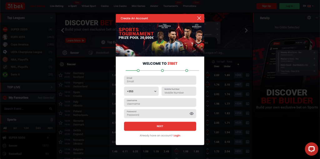 31Bet Registration